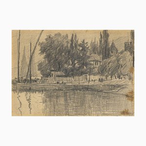 Robert Charles Goff, La Tour-de-Peilz, Vevey, Switzerland, 1917, Graphite Drawing