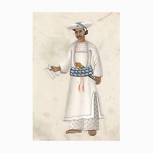 Indian Company School Artist, Messenger with Letter, 1800s, Gouache on Mica