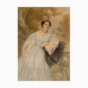 William St Clair Simmons, Portrait de Dame, 1896, Aquarelle