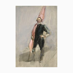 Steven Spurrier, Portrait of a Cavalier, 1907, Gouache Painting