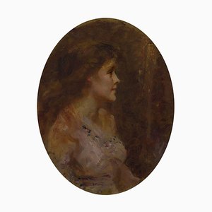 After John Singer Sargent, Portrait of a Young Lady, Late 19th Century, Oil Painting