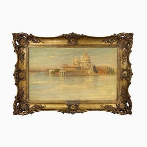 George Spencer Watson, Santa Maria Della Salute, Venice, 1900s, Oil on Paper, Framed