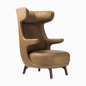 Monocolor Brown Leather Upholstery Dino Armchair by Jaime Hayon