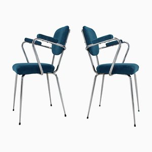 Set of Italian Armchairs in Corduroy, 1960s