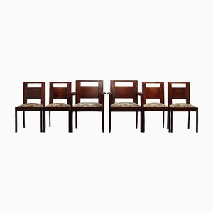 Art Deco Dining Chairs, 1920s, Set of 6