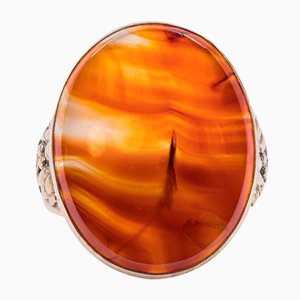 Vintage 8k Yellow Gold Ring with Carnelian, 1970s
