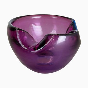 Violette Murano Glasschale oder Aschenbecher, Italien, 1970er