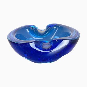 Cuenco o cenicero de cristal de Murano azul claro, años 70