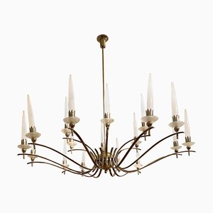 Mid-Century Modern Italian Murano Glass Chandelier attributed to Angelo Lelli for Arredoluce, 1950s