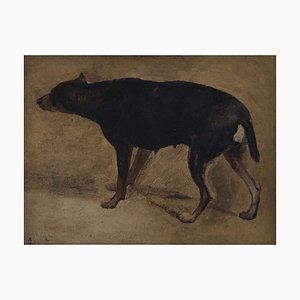 Jacques-Laurent Agasse, Hundestudie, Öl auf Karton, Pre-1800