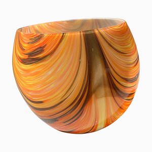 Künstlerische Vase aus Murano Glas mit Farbigen Blättern von Simoeng