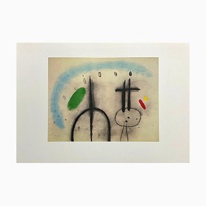 Joan Miro, Composición abstracta, años 80, Litografía