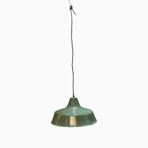 Lampada in metallo smaltato verde scuro, anni '50