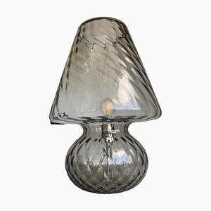 Lámpara de mesa estilo Murano de humo ahumado con lámpara Ballotton con procesamiento de diamantes de Simoeng