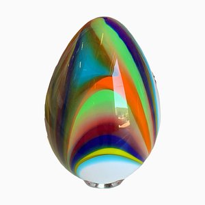 Lámpara Egg pequeña en blanco de cristal de Murano multicolor de Simoeng