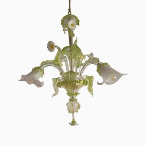 Floral Green Leaves and Milky Calle Chandelier from Simoeng