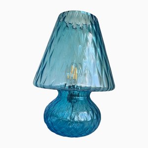 Hellblaue Murano Glas mit Ballotton Lampe von Simoeng