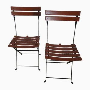 Celestina Folding Chairs in Steel and Leather by Marco Zanuso for Zanotta, Italy, 1970s, Set of 2