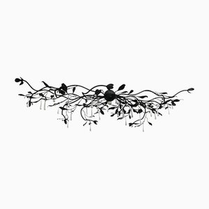 Lámpara de araña Florentine Art de metal negro y hierro forjado de Simoeng, Italia