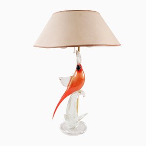 Italian Parrot Glass Lamp, 1970s