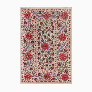Suzani Embroidered Silk Tapestry or Bedspread with Pomegranates