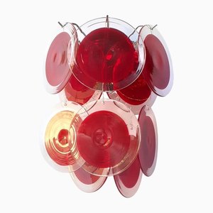Rote Wandlampe aus Muranoglas mit 2 Ebenen von Simoeng