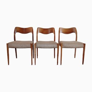 Model 71 Chairs by Niels Otto (N. O.) Møller for J.L. Møllers, 1950s, Set of 3