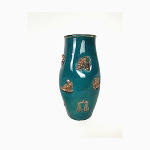 Large Mid-Century Ceramic Vase with Zodiac Signs from Imola, Italy, 1950s