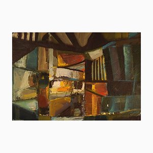 Alf Johansson, Composición abstracta, años 60, óleo sobre lienzo