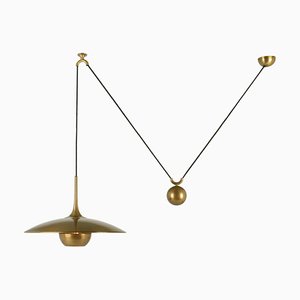 Onos 40 Counterbalance Pendant Lamp in Brass attributed to Florian Schulz, 1960s