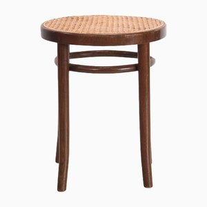 Vintage Stool with Rattan Seat from Thonet, 1960s