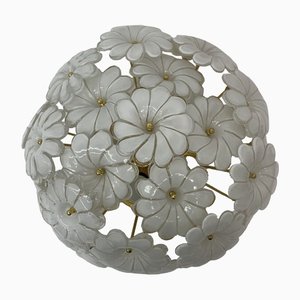 Italian Murano Glass Flower Ceiling Lamp, 1970s