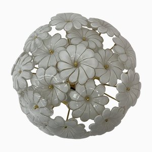 Italian Murano Glass Flower Ceiling Lamp, 1970s