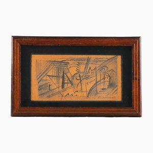 D. Sannikov, Suprematist Composition, 1920s, Pencil Drawing, Framed