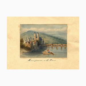 After Samuel Prout, Schaffhausen on the Rhine, Switzerland Miniature, 1830s, Watercolour