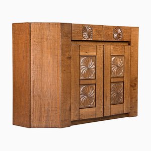 Brutalist Oak Sideboard from Giuseppe Rivadossi, Italy, 1970s