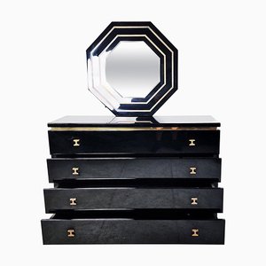 Mirror Chest of Drawers attributed to Jean Claude Mahey, 1970s, Set of 2