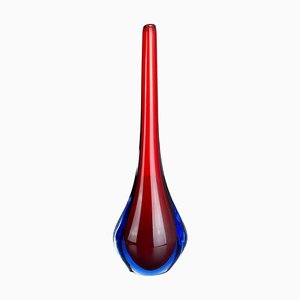 Large Murano Glass Sommerso Stem Vase attributed to Flavio Poli, Italy, 1960s