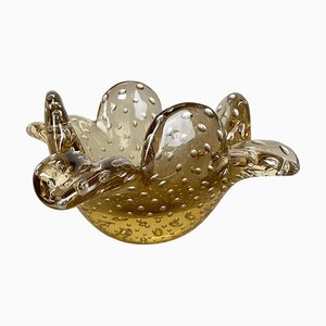 Glass Bowl Element Shell Ashtray attributed to Barovier and Toso, Italy, 1970s