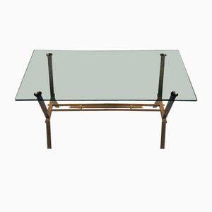 Brass and Smoke Glass Table from Maison Jansen, Italy, 1960s