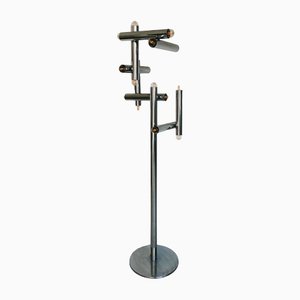 Space Age Italian Floor Lamp with Chromed Metal Tubes in the Style of Goffredo Reggiani, 1970s