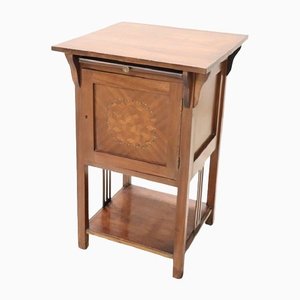 Early 20th Century Art Nouveau Inlaid Walnut Side Table