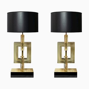 Large Italian Table Lamps in Murano Glass, 2010s, Set of 2