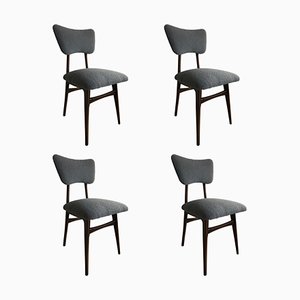 Grey Bouclé Dining Chairs, Europe, 1960s, Set of 4