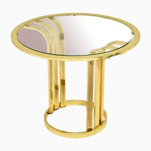 Vintage Side Table in Brass and Glass, 1970s