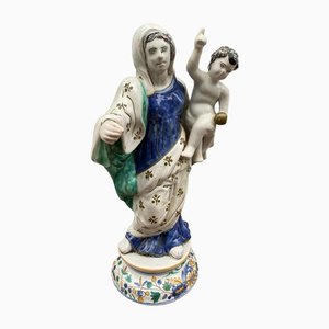 Madonna con bambino in terracotta di Nevers, XVIII secolo