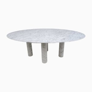 Oval Carrara Marble Dining Table by Mario Bellini for Cassina, 1970s
