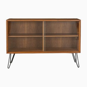 Vintage Glass and Walnut Sideboard, 1960s