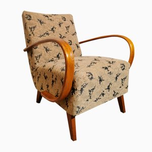 Vintage Sessel mit Stoffbezug von Jindřich Halabala