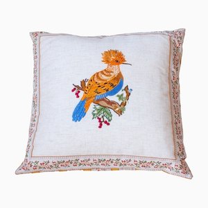 Bird of Paradise #1 Hand Embroidery Pillow by Com Raiz, 2018
